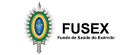 Emblema do FUSEX, fundo de saúde do Exército, com atendimento com convênio no Check Up Hopistal.