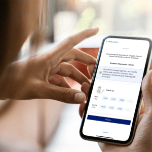 Agendamento online de consultas médicas e exames de imagem no aplicativo do Check Up Hospital.